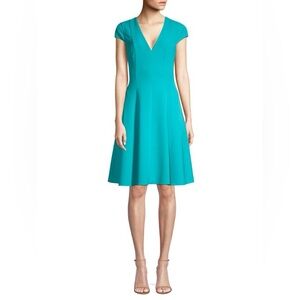 Black Halo Kayley fit and flare dress teal dress 0